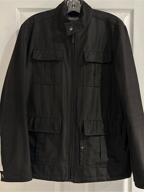 Kenneth Cole Black Military Utility Field Jacket